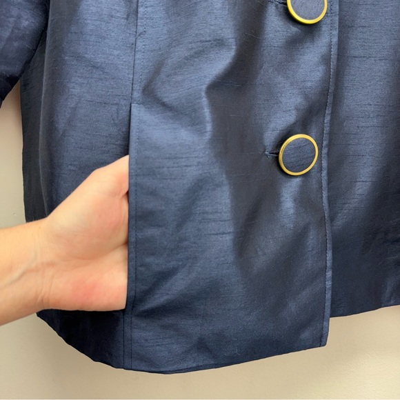 Russel Kemp size 2X Women’s Blue 3/4 Sleeve Button Up Blazer Jacket - Picture 6 of 8